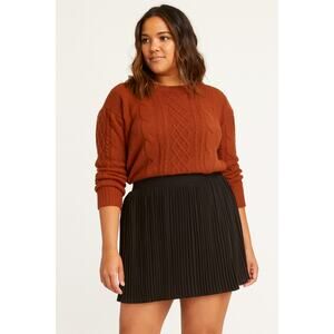 Modcloth SZ 14 Black Micro Pleated Mini Skirt